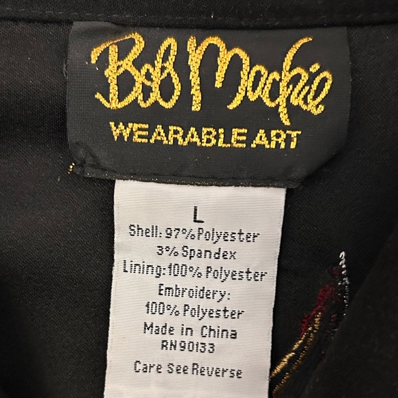 Bob Mackie Y2K Wearable Art Phoenix Embroidered Faux Suede Jacket Size L - Picture 13 of 14